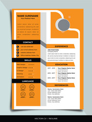 Professional Resume CV vector Graphic Template
