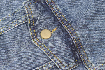 Classic jeans jacket pocket button close-up 