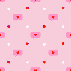 Love and valentine's seamless pattern. Valentine's Day seamless pattern in doodle style. Collection of valentines day backgrounds. Rainbow love made of cute little hearts