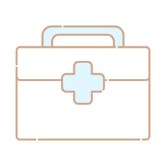 Obraz premium シンプルな水色の救急箱⭐︎PNG