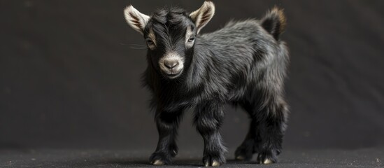 3-month-old capra hircus, also known as pygmy or dwarf goat.