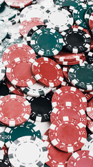 Stack of poker chips for high-stakes casino games