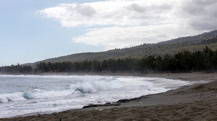 Landscape view of La Reunion coast