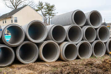 concrete large water pipes