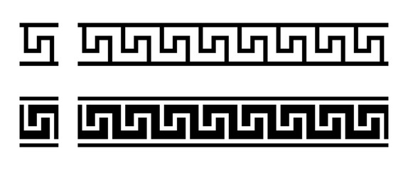 Greek Style Ornament Geometric Frame Border Seamless Pattern