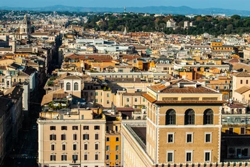 Fototapete  Historic Rome city skyline from the terrace of the Altare della Patria in Piazza Venezia,  Rome, Lazio, Italy, Europe  © Angelo Calvino