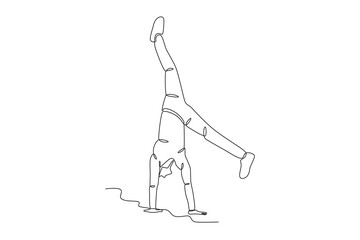 A lifestyle dancer. Dancing one-line drawing