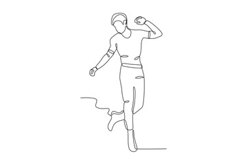 A man dancing enjoy. Dancing one-line drawing
