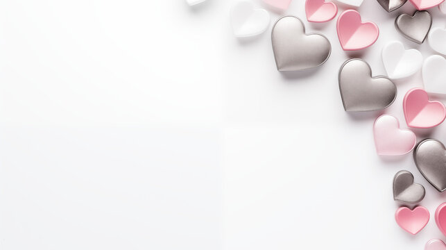 Romantic hearts for desktop background, invitation, card etc, empty copy space for additional images or text