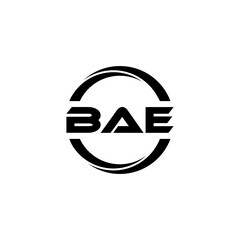 BAE letter logo design with white background in illustrator, cube logo, vector logo, modern alphabet font overlap style. calligraphy designs for logo, Poster, Invitation, etc.