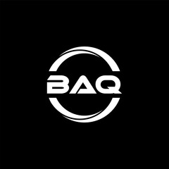 BAQ letter logo design with black background in illustrator, cube logo, vector logo, modern alphabet font overlap style. calligraphy designs for logo, Poster, Invitation, etc.