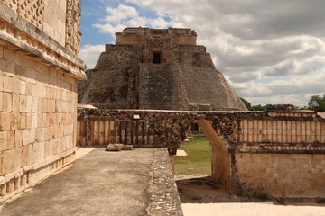 The Pyramide of the Magician/Piramide del Advino from the Cuadrangulo de las Monjas/Quadrangle of...