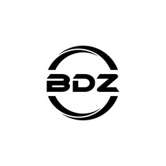 BDZ letter logo design with white background in illustrator, cube logo, vector logo, modern alphabet font overlap style. calligraphy designs for logo, Poster, Invitation, etc.