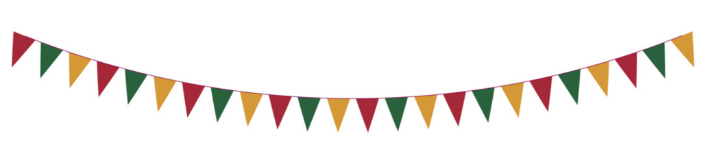 Triangle hanging bunting flags. Colorful celebration flag design illustration.