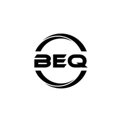 BEQ letter logo design with white background in illustrator, cube logo, vector logo, modern alphabet font overlap style. calligraphy designs for logo, Poster, Invitation, etc.