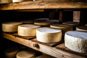 Aged Artistry: Cow Milk Cheese in Wooden Bliss