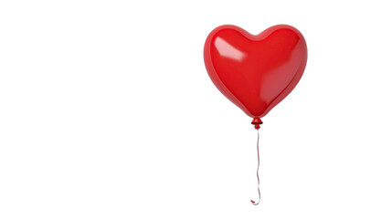 red heart balloon flying on transparent background