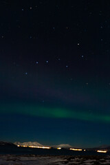 Fototapeta na wymiar northern light in scandinavian norway near tromso 