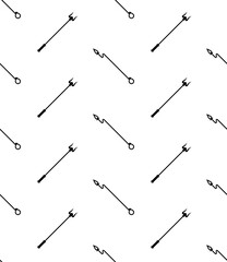 Naklejka premium Fire Poker Icon Seamless Pattern, Fireplace Poker Icon, Fire Iron Icon