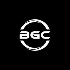 BGC letter logo design with black background in illustrator, cube logo, vector logo, modern alphabet font overlap style. calligraphy designs for logo, Poster, Invitation, etc.