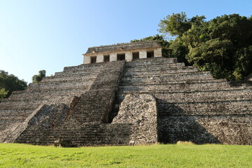 The Temple of the Inscriptions/Templo de las Inscripciones in the early morning, archaeological site of Palenque, Mexico