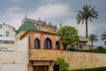 Fototapeta na wymiar A beautiful building on Tariq Ibn Ziyad Avenue. Rabat. Morocco.
