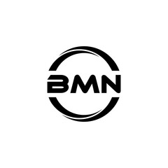 BMN letter logo design with white background in illustrator, cube logo, vector logo, modern alphabet font overlap style. calligraphy designs for logo, Poster, Invitation, etc.
