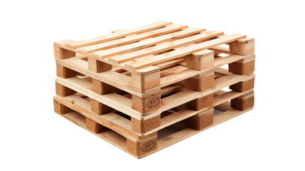 stack of wooden pallets isolated on transparent background