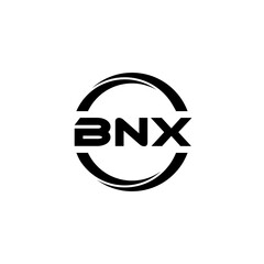BNX letter logo design with white background in illustrator, cube logo, vector logo, modern alphabet font overlap style. calligraphy designs for logo, Poster, Invitation, etc.