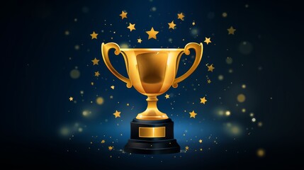 Golden champion cup. Neural network AI generated art