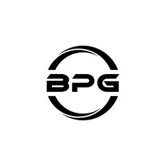 BPG letter logo design with white background in illustrator, cube logo, vector logo, modern alphabet font overlap style. calligraphy designs for logo, Poster, Invitation, etc.