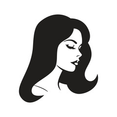 Beautiful girl silhouette. Vector drawing.
