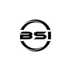 BSI letter logo design with white background in illustrator, cube logo, vector logo, modern alphabet font overlap style. calligraphy designs for logo, Poster, Invitation, etc.
