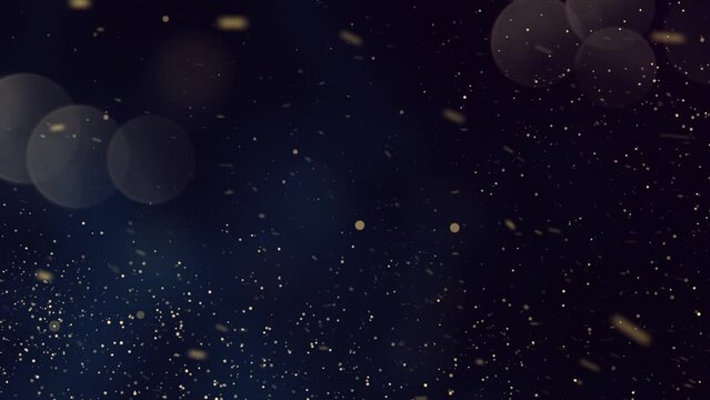 Sparkling golden dust, particles, and bokeh animation video background