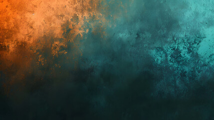 Amidst the misty haze, a vibrant contrast of blue and orange emerges, evoking a sense of mysterious beauty