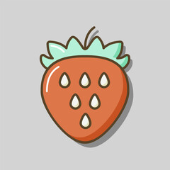 Strawberry isolated design vector icon. Berry sign