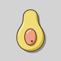 Avocado tropical fruit vector icon