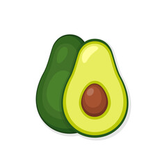 Avocado flat illustration. Stylized vector elements isolated on white background. Best for web, print, package, advertising, logo creating and branding design.
