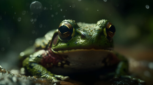 Macro Photography, Cinematic Frog Closeup, Amphibian Details, Nature's Beauty, Wildlife Shot, Vibrant Colors, Texture Exploration