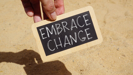 Embrace change is shown using the text