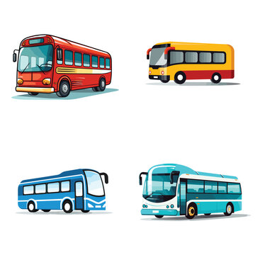 set of bus icons