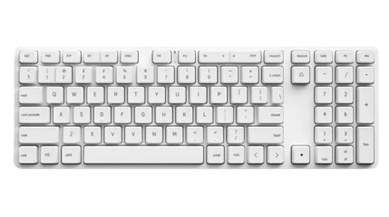 Fotobehang White computer keyboard isolated transparent background © Doni_Art