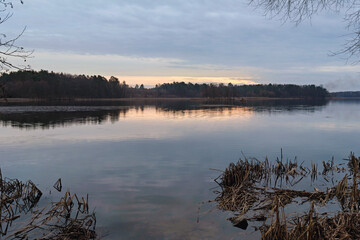 Evening January sky over the river