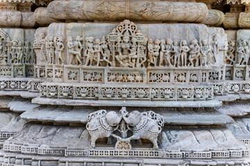 ancient temple wall exterior unique art from different angle