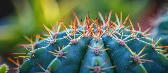 Cactus close-up in Catania Botanical garden in Sicily