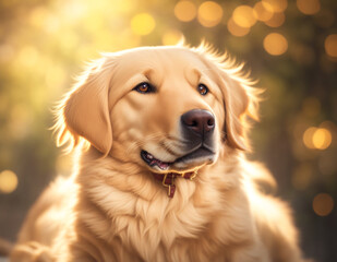 Golden retriever with Christmas ball