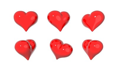 heart 3d illustration set. red heart set