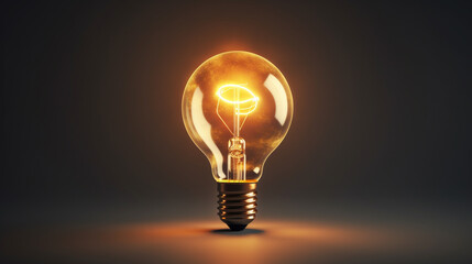light bulb with a lot of energy with fire inside on black background. Generative AI