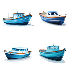 set of boat icons