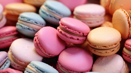 Fototapeta premium delicious and beautiful macaroons.Generative AI